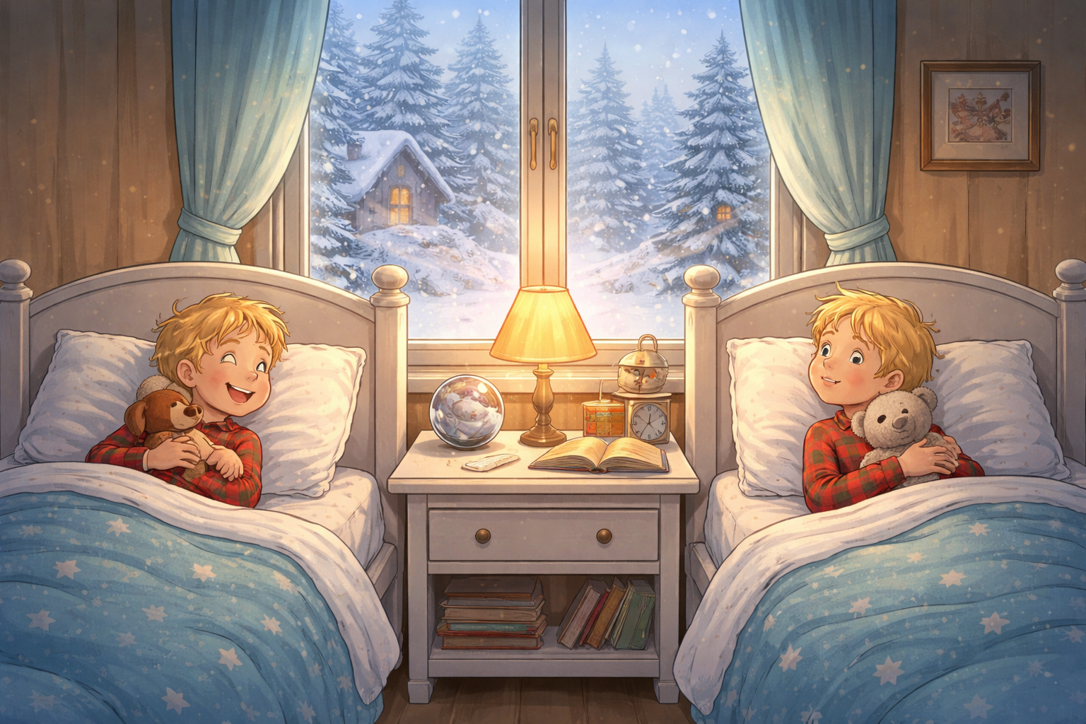 Boniek i Toniek budzą się w zimowy poranek