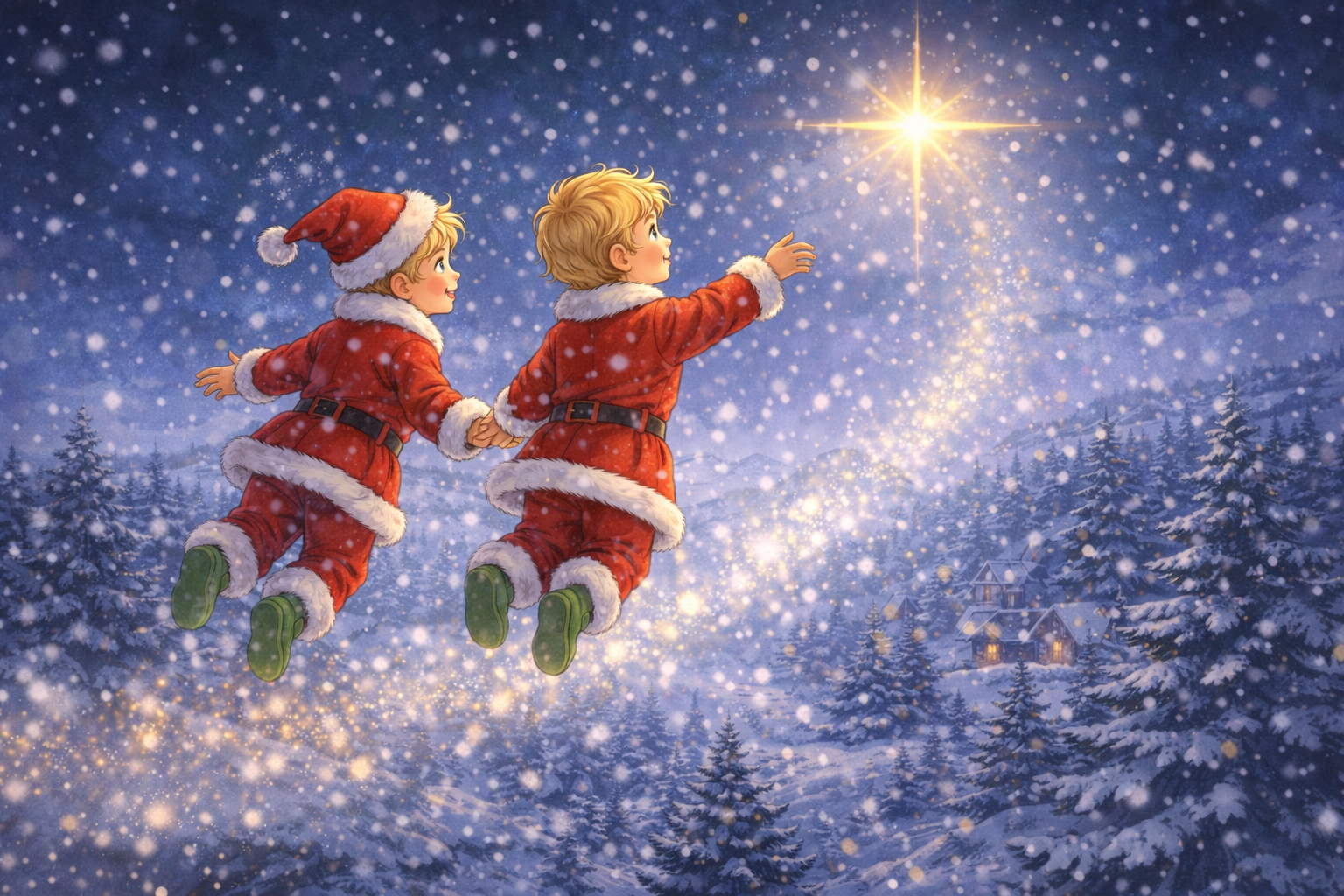 Boniek i Toniek w magicznej krainie przy choince